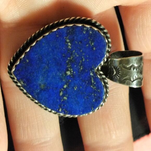 Joan Slifka lapis luzili sterling pin/pendant brooch - Picture 6 of 11